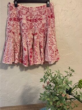 Polo by Ralph Lauren Red Cottage print Midi Skirt